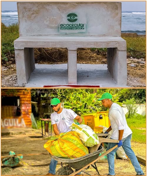 PRÁCTICAS RESPONSABLES Construyendo soluciones sostenibles para el Archipiélago La Secretaría de Servicios Públicos y Medio Ambiente sigue impulsando alternativas responsables con el manejo de residuos en las islas, tales como la transformación del vidrio que desarrolla la empresa GreenIsland. Muy pronto repararán una vivienda y elaborarán más bancas con este material.